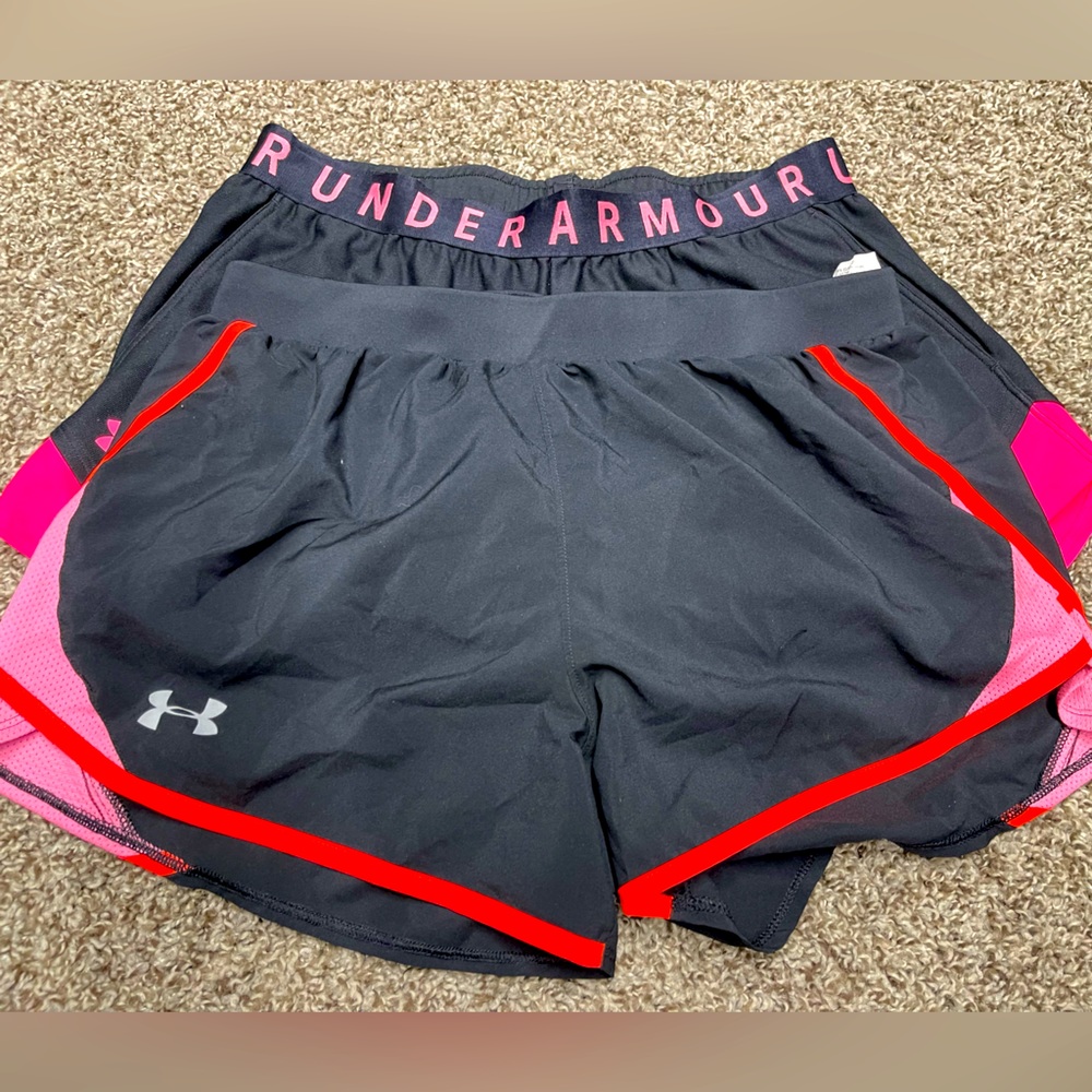 2  pair Hot pink bundle under armor medium shorts